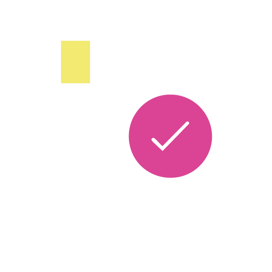 Yellow stick with a tick