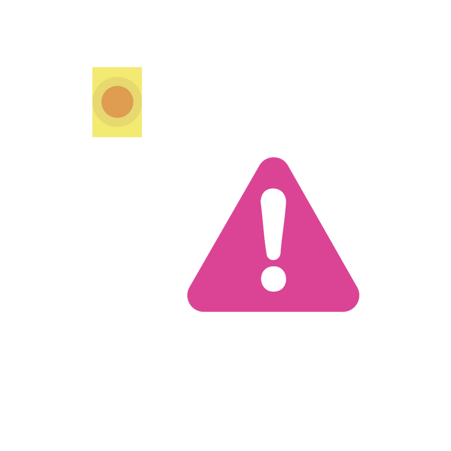 Stick turned orange with a warning sign